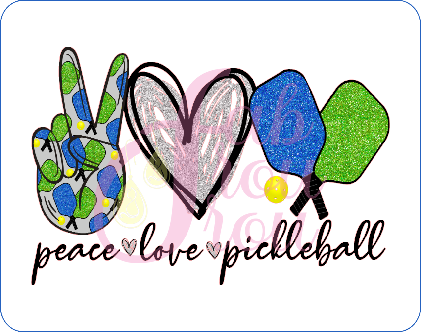 Peace Love Pickleball Green Magnet