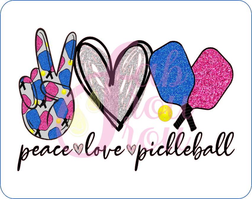 Peace Love Pickleball Pink Magnet
