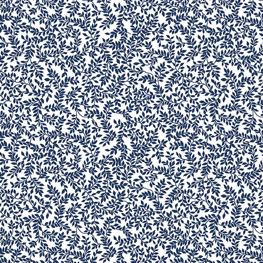 Classic Keepsakes in Blue 14649-50 Mini Ferns White/Navy