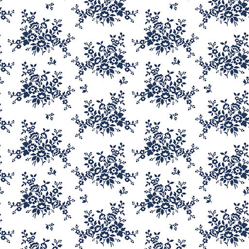 Classic Keepsakes in Blue 14651-50 Mini Floral Bouquet White/Navy