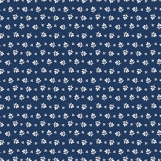 Classic Keepsakes in Blue 14654-55 Little Flower Buds Navy Blue