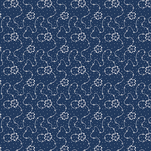Classic Keepsakes in Blue 14655-55 Calico Floral Navy Blue