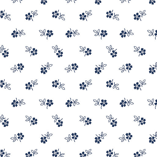 Classic Keepsakes in Blue 14657-50 Daisy Garden White/Navy