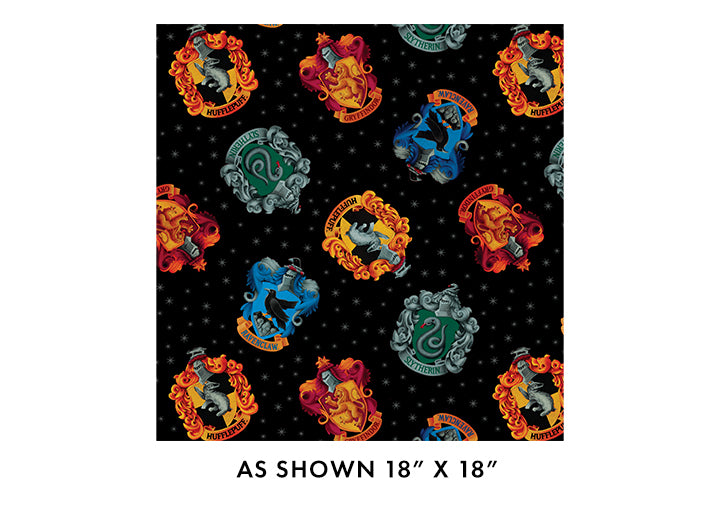 Harry Potter 15219W-12 Hogwarts Crest Black 108"