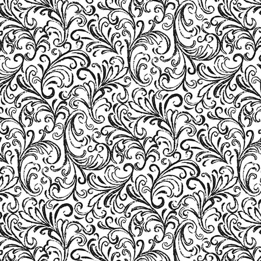 Blessed Nest 16429-12 Chalk Scroll Black/White