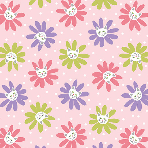 Cozy Cats 16498-22 Kitty Blooms Multi