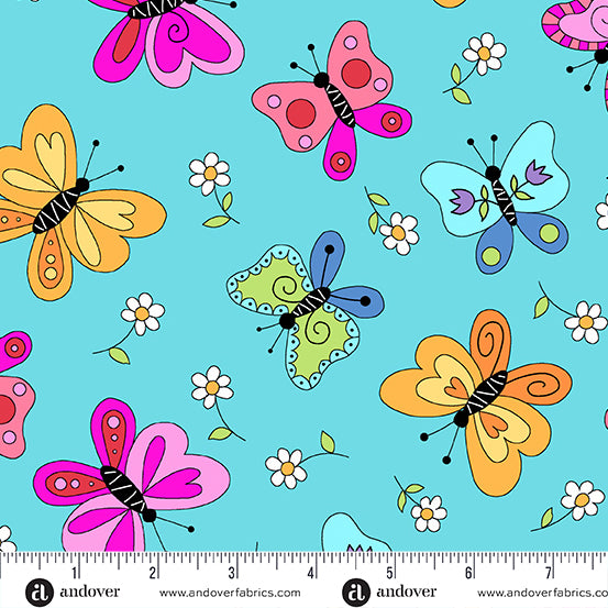 Flutter A-1033-T Big Butterflies Teal