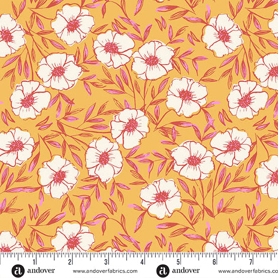 Petals and Stitches A-1567-A Bouquet Bliss Mustard