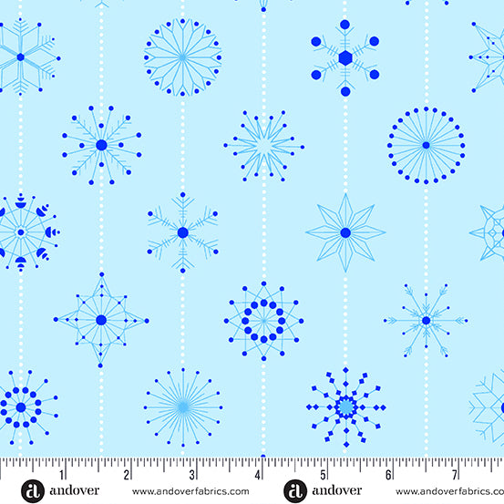 Century Prints - Deco Frost CS-1114-LB Arctic Snowflakes