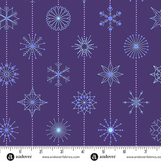 Century Prints - Deco Frost CS-1114-P Winter Plum Snowflakes