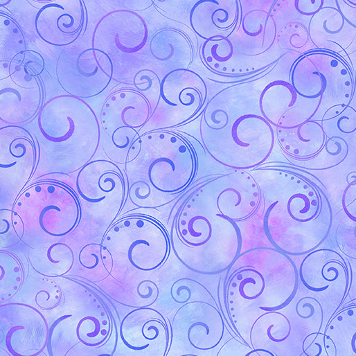 Swirling Splendor 108" Wide Periwinkle