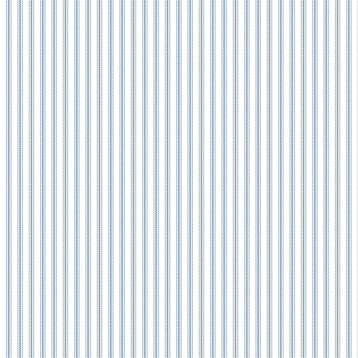 Stitching Housewives Stripes 9827-01 Blue Ticking Stripes on White