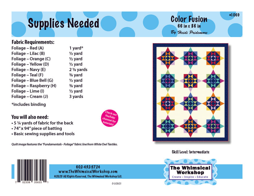 Color Fusion Quilt Pattern