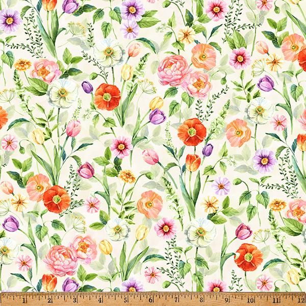 Easter Wonder W5427-156 Packed Floral Vanilla