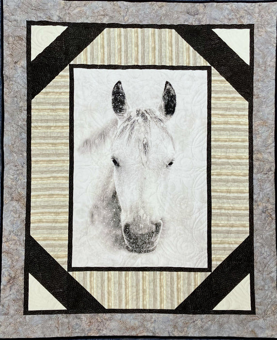 Call of the Wild White Horse Quilt Kit