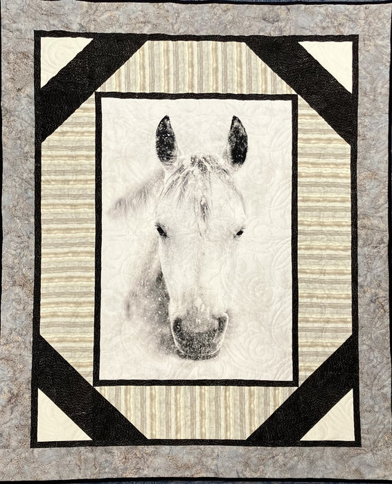 Call of the Wild White Horse Quilt Kit