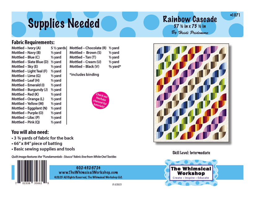 Rainbow Cascade Quilt Pattern