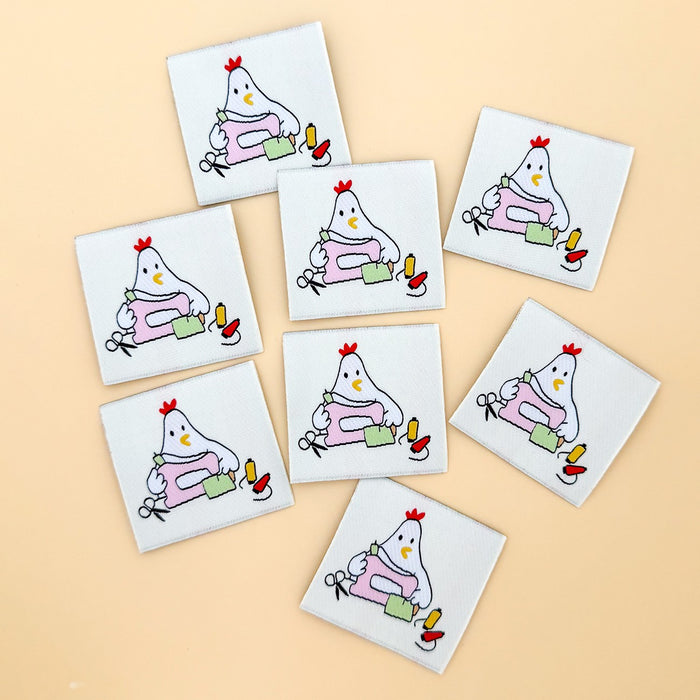 Sewing Chicken Woven Labels 8pk