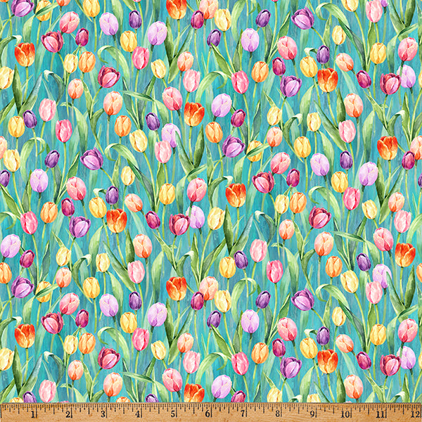 Easter Wonder W5429-21 Tulips Teal