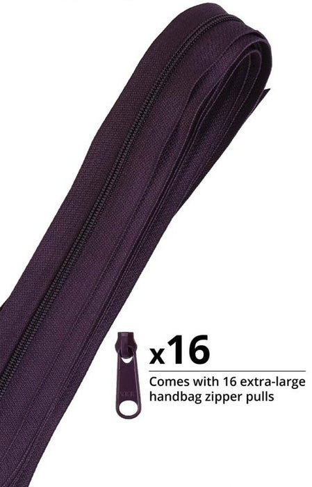Zippers by the Yard Eggplant