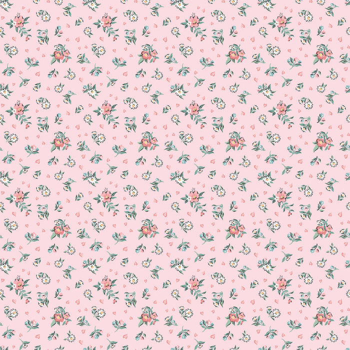 Granny's Sewing Room GS25918 Hearts & Posies Pink