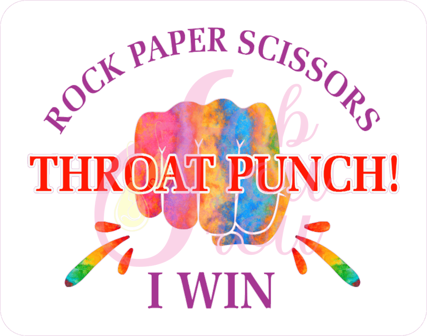 Rock Paper Scissors Throat Punch Magnet