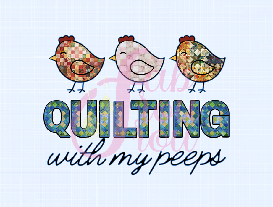 Quilting With My Peeps Magnet