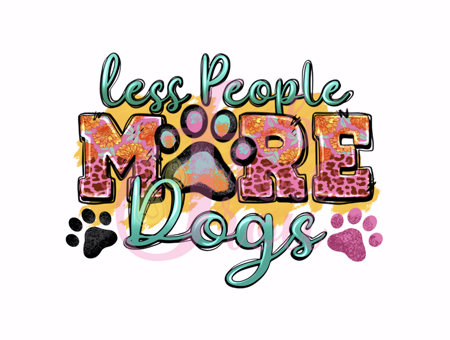 Less People More Dogs Magnet