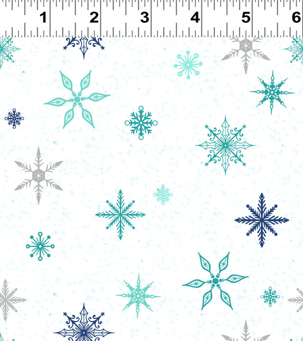 Snow Drift Y4203-1 Snowflakes White