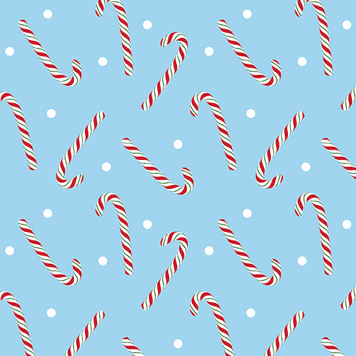 Country Christmas Jolly Candy Canes Light Blue