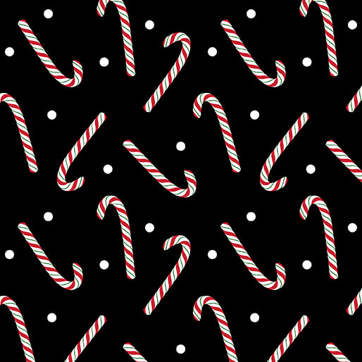 Country Christmas Jolly Candy Canes Black