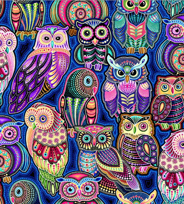 Sahul Land Stacked Owls Blue