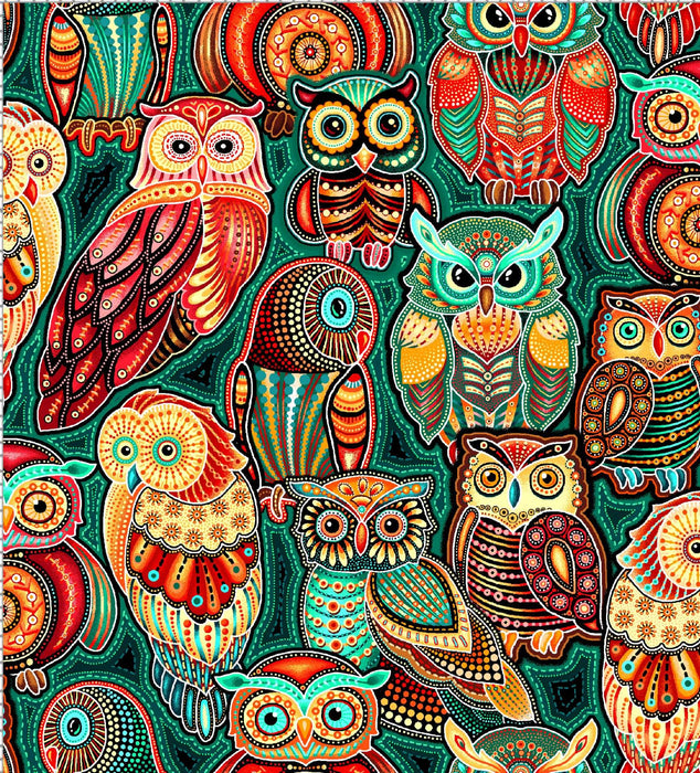 Sahul Land Stacked Owls Teal
