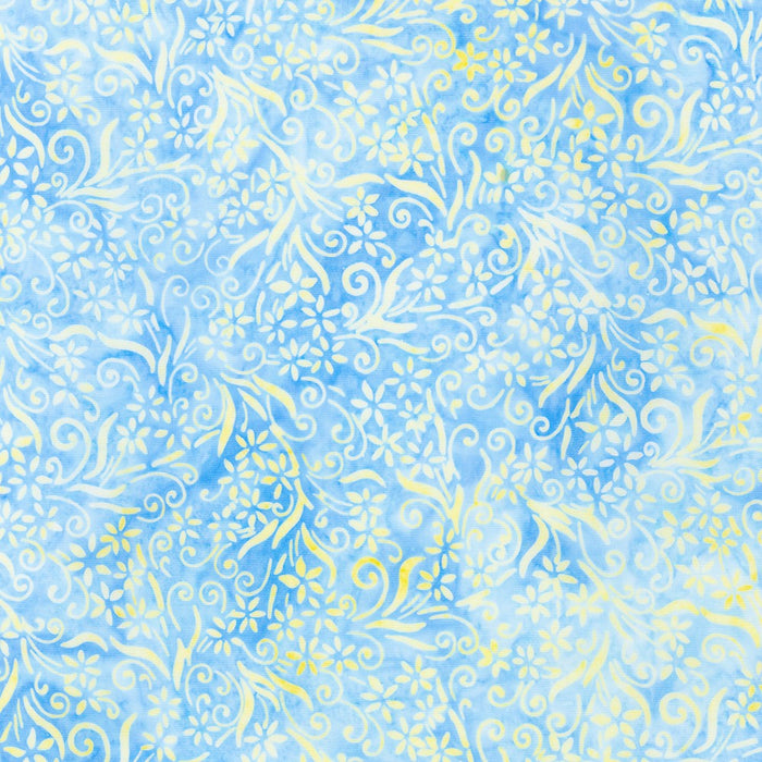 Floral Wave Batiks Light Blue — Fab Fabrics