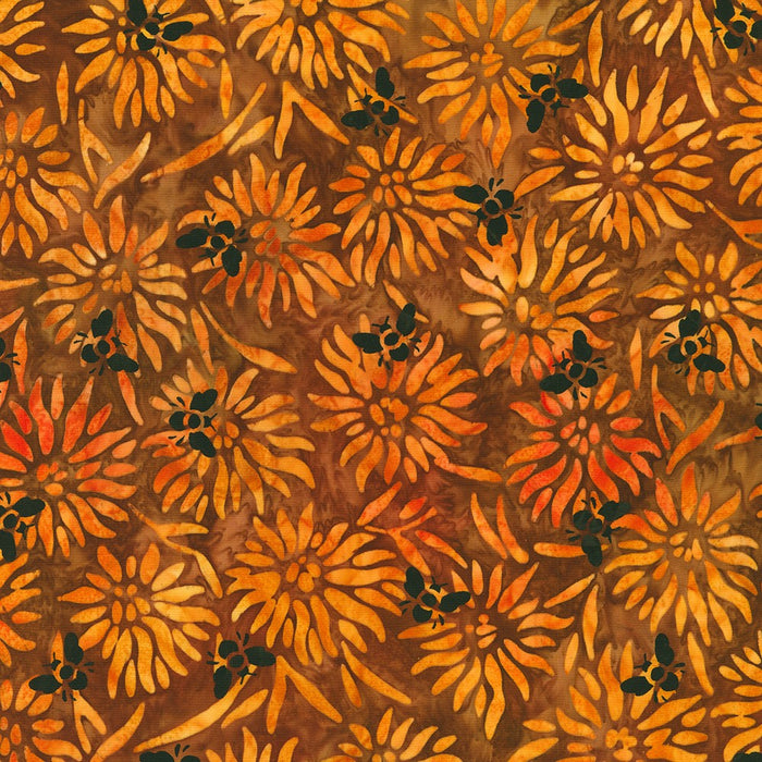 Bees and Flowers Batiks Sienna