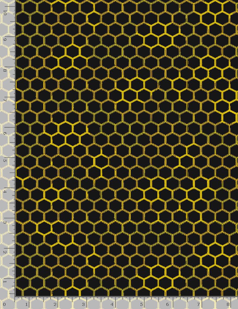 Black and Gold Bee Fabric