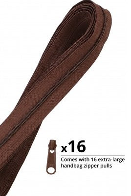 Zippers by the Yard Seal Brown
