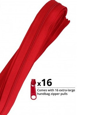 Zippers by the Yard Hot Red