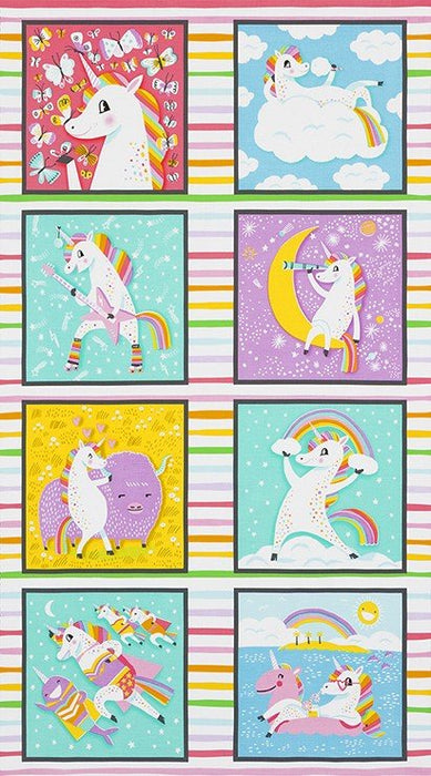 Magical Rainbow Unicorns Rainbow 24" Panel