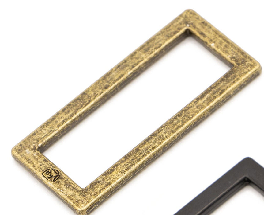 byAnnie Hardware 1.5" Flat Rectangle Rings--Antique Brass