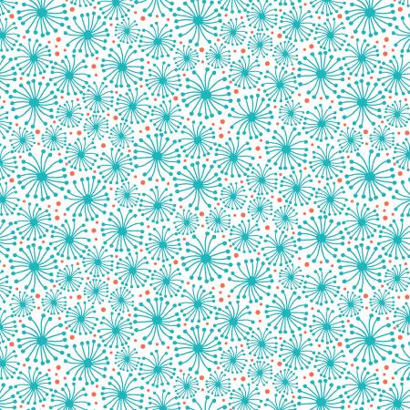 Flower Doodles Turquoise - (1)