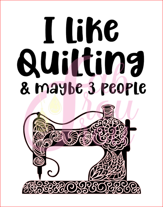 I Like Quilting and 3 People Magnet