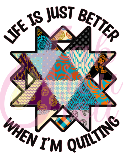 Life Is Better When Quilting Star Magnet
